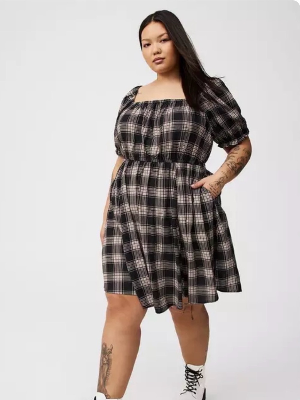 Puff Sleeve Mini Dress